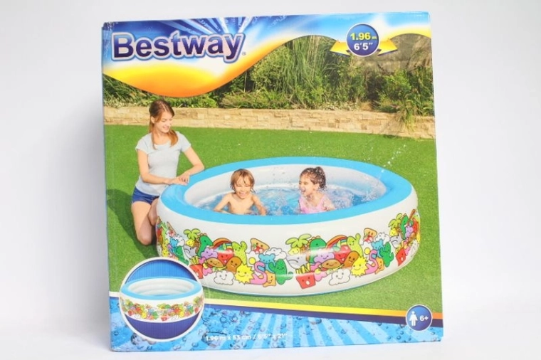 Piscine gonflable pour enfants Bestway 196 × 53 cm avec motif coloré