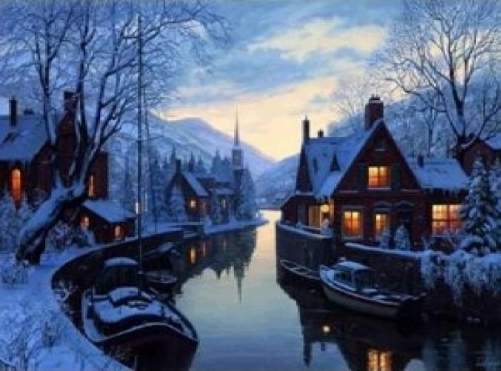 Norimpex peinture par numéros Ville d’hiver 40 × 50 cm