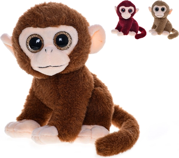 Singe en peluche avec yeux pailletés 20 cm