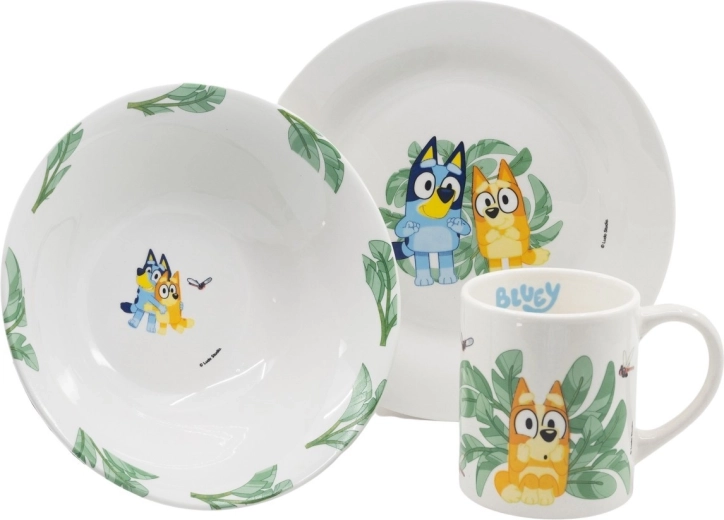 Bluey – coffret cadeau assiette, bol et tasse (3 pièces)