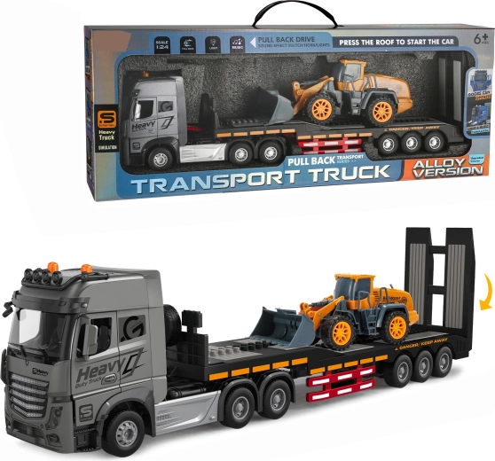 Camion en métal pour le transport de voitures avec chargeur 1:24
