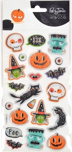 Autocollants en gel en relief, thème Halloween, assortiment