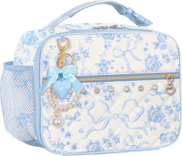 Sac isotherme enfant pour déjeuner avec porte-clés Cerises arc-en-ciel