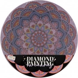 Peinture diamant Mandala fleur violette diamètre 30 cm