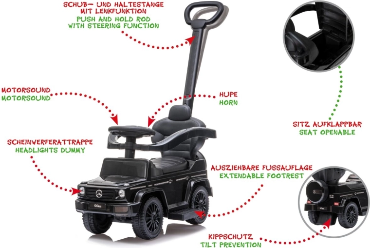 Porteur enfant Mercedes-Benz G 350 d 3 en 1 noir