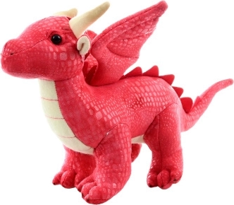 Dragon en peluche rouge 20 cm éco-responsable