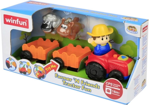 Tracteur avec remorque jouant et clignotant