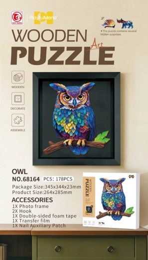 Puzzle en bois hibou avec 178 pièces