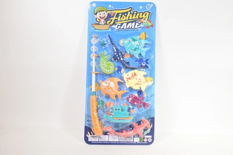 Jeu de pêche aux petits poissons avec canne à pêche