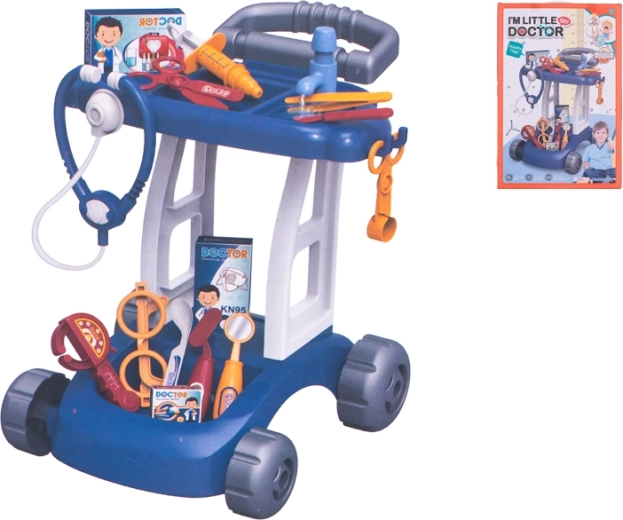 Chariot de docteur avec accessoires médicaux pour enfants