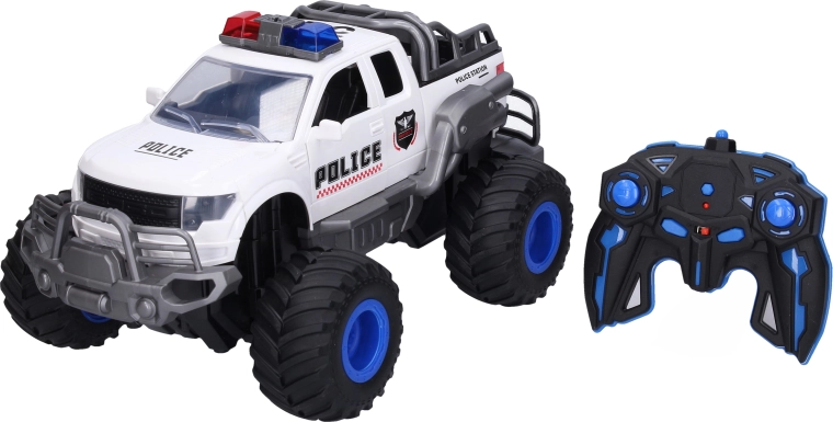 Voiture RC de police tout-terrain avec effets de fumée, 41,5 cm