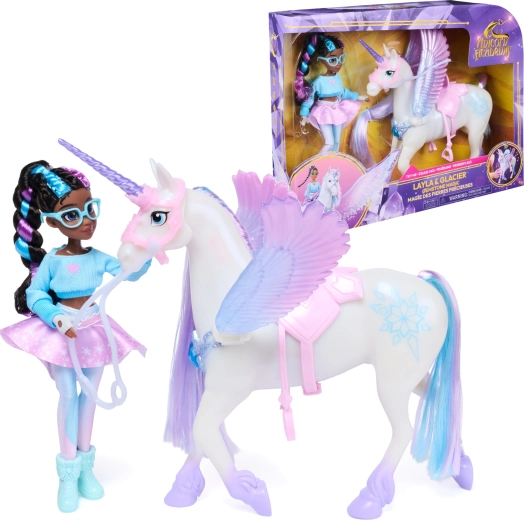 Spin Master Unicorn Academy Layla et la licorne Glacier Gemstone Magic avec effets lumineux et sonores