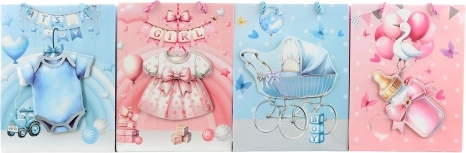 Sac cadeau en papier pour la naissance d’un bébé 18 × 23 × 10 cm