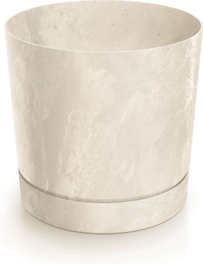 Cache-pot Tubo P effet béton crème 17,8 cm