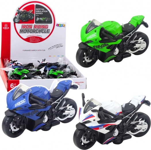 Moto de course pour enfants à inertie, avec lumières et sons