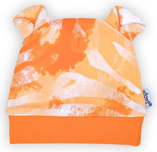 Bonnet bébé en coton Nicol Tomi orange – Taille 68