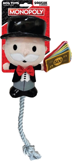 Jouet en peluche à tirer pour chiens MONOPOLY Mr. Monopoly avec corde 20 cm