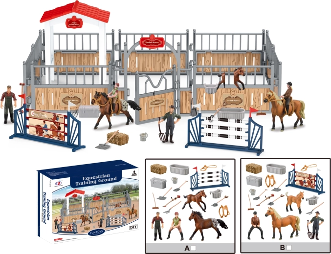 Animaux de la ferme – piste équestre avec accessoires