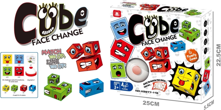 Cubes Magiques Sourire – jeu de construction créatif avec sonnette et cartes