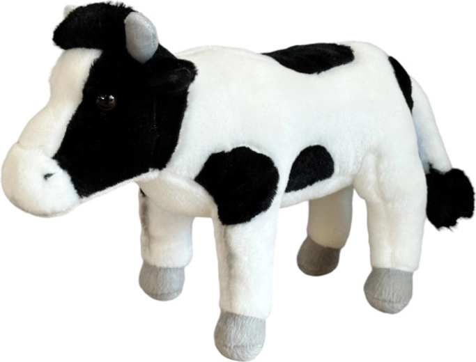 Vache en peluche noir et blanc 22 cm