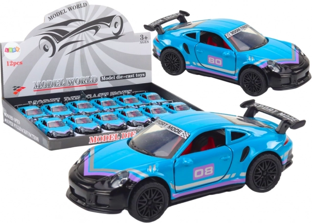 Voiture de sport en métal 1:32 à inertie – turquoise