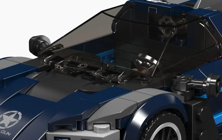 Kit de construction Mould King, voiture de sport noire, 404 pièces