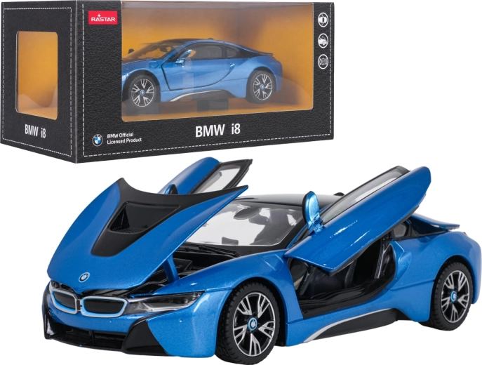 Modèle métallique BMW i8 RASTAR à l’échelle 1:24, bleu