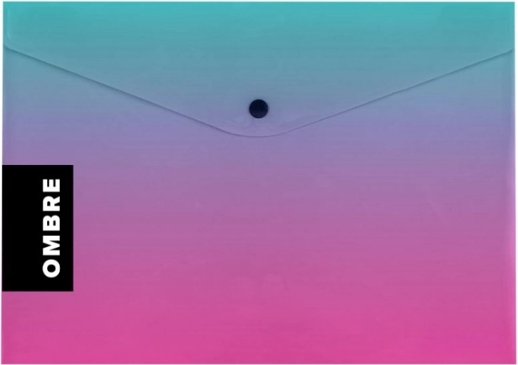 Pochette à bouton-pression A4 ombré rose