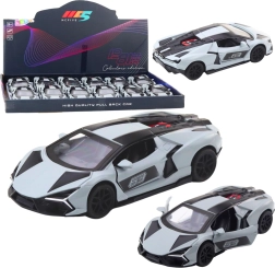 Voiture de course en métal 1:32 à rétrofriction avec portes ouvrantes – gris