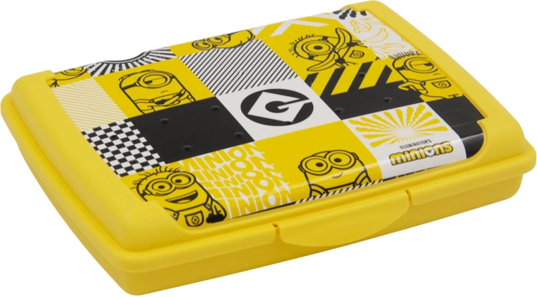Boîte à goûter Minions jaune 17 × 13 × 3,5 cm