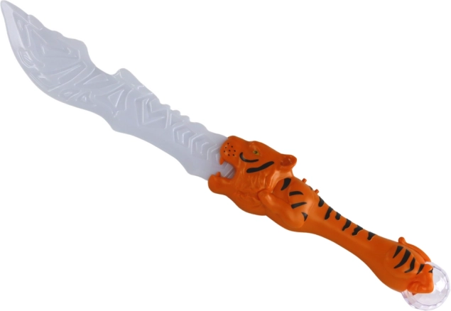sabre lumineux avec poignée en forme de tigre – orange