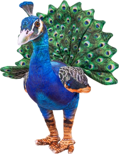 Paon en peluche 40 cm – décoration réaliste et doudou pour enfants