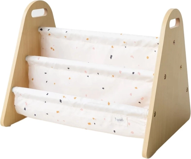 3 Sprouts support à livres double face terrazzo cream