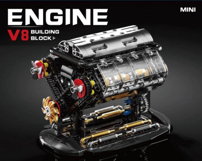 Kit de construction de moteur V8, 502 pièces