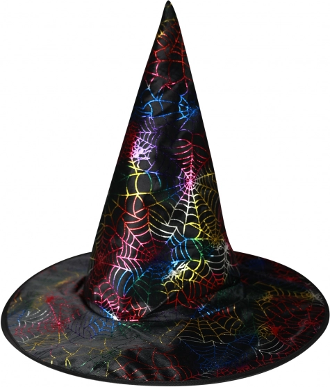 chapeau de sorcière avec imprimé toile d’araignée pour adulte