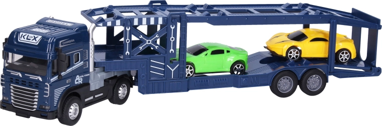 Camion métallique à friction avec voitures, lumières et sons