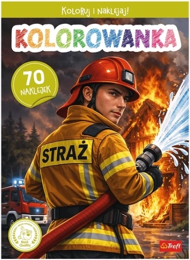 Strażak OSP – coloriage avec autocollants