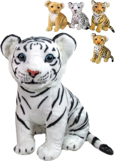 Bébé safari en peluche 31 cm (tigre ou léopard) - 1 pièce