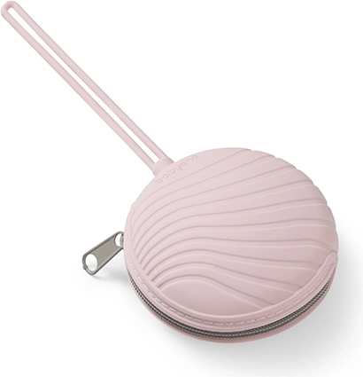 Étui en silicone Babyono pour tétine avec fermeture éclair, rose