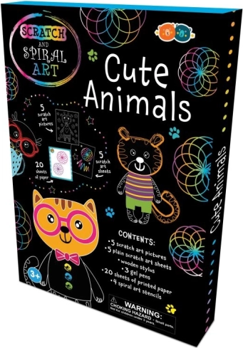 Set d’images à gratter et en spirale – joyeux animaux