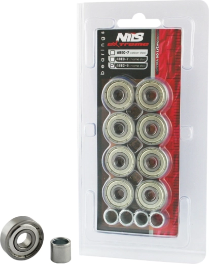 Roulements chromés ABEC 9 Nils Extreme (8 pcs)