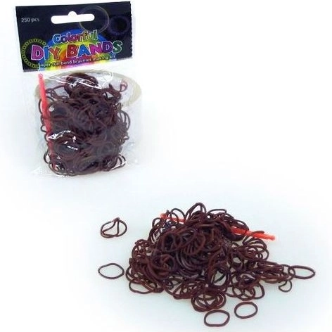Lot d’élastiques pour tressage de bijoux – marron (250 pcs)