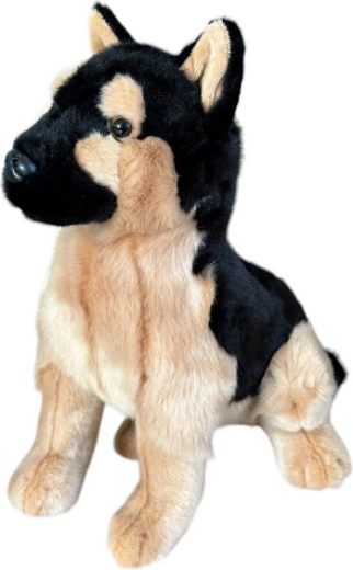 Chien en peluche – berger allemand assis, 28 cm