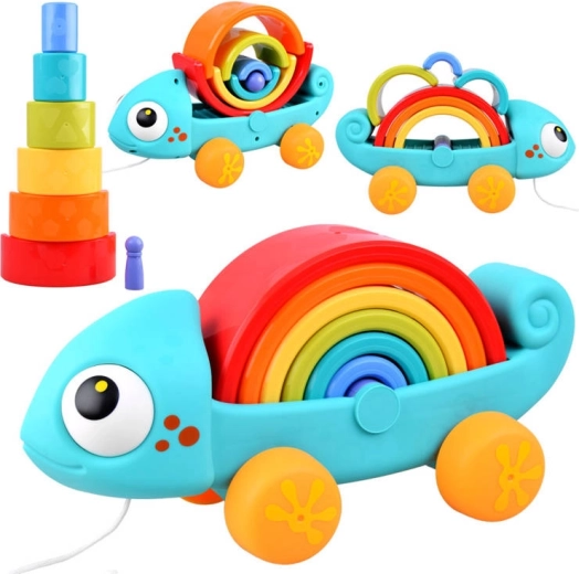 Caméléon arc-en-ciel, puzzle Montessori dès 18 mois