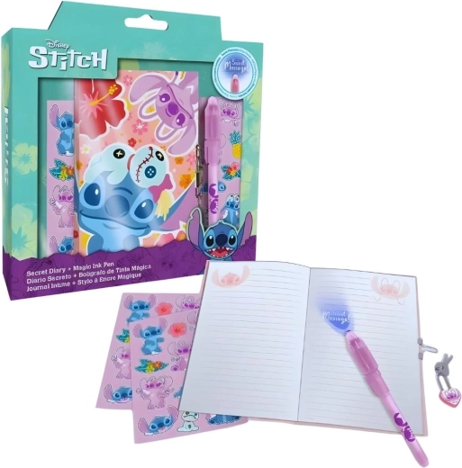 Coffret cadeau : stylo secret, carnet et autocollants Lilo et Stitch