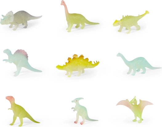Dinosaures Néon Brillants dans L'Obscurité