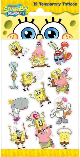 Tatouages temporaires SPONGEBOB pour enfants