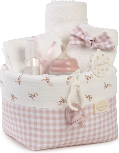 Panier textile Antonio Juan avec accessoires pour poupée bébé