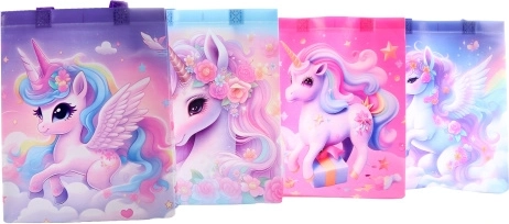 Sac cadeau avec motif licorne, en plastique, 26 × 32 × 11 cm
