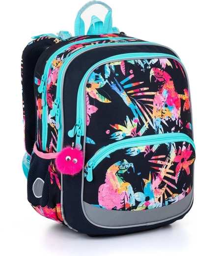 Sac à dos scolaire léger Topgal avec motif de perroquets